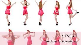  Presentation with pink white - Amazing PPT layouts having heart circu - pretty young model in mini backdrop and a  colored foreground