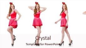  Presentation with pink white - PPT layouts consisting of heart circu - pretty young model in mini background and a  colored foreground