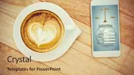  Presentation with lawyer - Audience pleasing presentation theme consisting of heart composed of coffee backdrop and a coral colored foreground