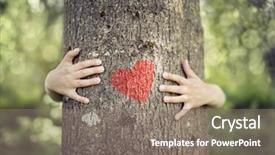  Presentation with hug - Slides consisting of heart concept for love nature background and a gray colored foreground
