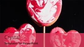  Presentation with valentine - Colorful presentation theme enhanced with heart-cookie-pops-for-valentine backdrop and a red colored foreground