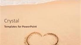  Presentation with sand heart - Beautiful theme featuring heart-drawn-in-the-sand backdrop and a lemonade colored foreground