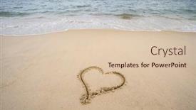  Presentation with sand heart - Presentation theme having heart-drawn-in-the-sand background and a lemonade colored foreground