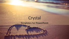  Presentation with sand heart - Slide deck having one heart drawn background and a coral colored foreground