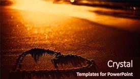  Presentation with sand heart - Colorful slides enhanced with heart drawn in the sand backdrop and a wine colored foreground