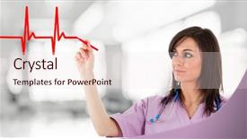  Presentation with medical concept - Colorful slides enhanced with heart ekg - medical concept nurse drawing backdrop and a lemonade colored foreground