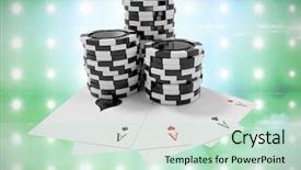  Presentation with playing cards - Presentation theme consisting of heart electricity - black casino tokens with playing background and a  colored foreground