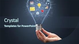  Presentation with light bulb - Slide deck featuring heart electricity - hand holding light bulb background and a  colored foreground