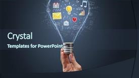  Presentation with light from dark sky god - Cool new PPT layouts with heart electricity - hand holding light bulb backdrop and a  colored foreground