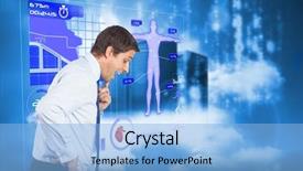  Presentation with thinking - PPT layouts with heart electricity - thinking businessman touching his chin background and a  colored foreground