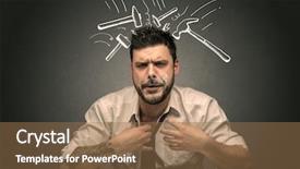  Presentation with drug overdose concept - Cool new presentation theme with heart failure - young drunk disappointed man backdrop and a coral colored foreground