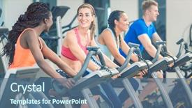  Presentation with spinning - Theme having heart fiet - brunette beautiful woman smiling while background and a ocean colored foreground