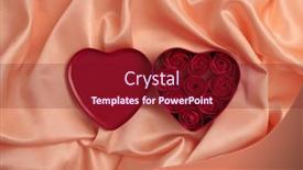  Presentation with pink pearl - Presentation enhanced with heart-frame-gift-box background and a tawny brown colored foreground