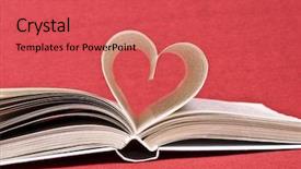  Presentation with heart book - Colorful slide deck enhanced with heart from a book pages backdrop and a red colored foreground
