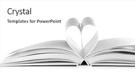  Presentation with heart book - Colorful slide set enhanced with heart from book pages isolated backdrop and a white colored foreground