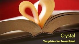  Presentation with heart book - Slide deck having intelligence concept - heart from book pages background and a tawny brown colored foreground