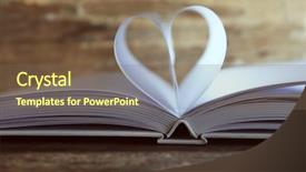  Presentation with heart book - PPT theme enhanced with heart from book pages background and a tawny brown colored foreground
