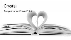  Presentation with heart book - PPT layouts enhanced with heart from book pages background and a white colored foreground