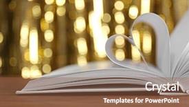  Presentation with heart book - Audience pleasing slide deck consisting of romance literature - heart from book pages backdrop and a tawny brown colored foreground
