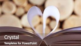  Presentation with heart book - Slide set featuring heart from book pages background and a tawny brown colored foreground