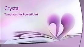  Presentation with heart book - Cool new theme with heart from book pages backdrop and a sky blue colored foreground