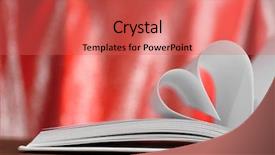  Presentation with heart book - Beautiful presentation theme featuring heart from book pages backdrop and a red colored foreground