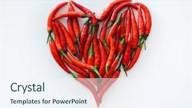  Presentation with peppers - Presentation theme with heart from chili peppers background and a sky blue colored foreground