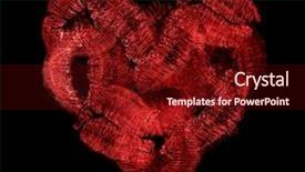  Presentation with lips - Audience pleasing PPT layouts consisting of heart from red lips imprints backdrop and a wine colored foreground