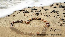  Presentation with shells - Cool new slide deck with heart from shells backdrop and a coral colored foreground