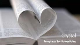  Presentation with heart book - Audience pleasing presentation consisting of library books icon - heart from two book pages backdrop and a gray colored foreground