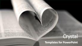  Presentation with heart book - Slides having heart from two book pages background and a gray colored foreground