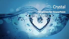  Presentation with splash - Cool new presentation theme with heart from water splash backdrop and a teal colored foreground