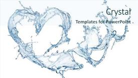  Presentation with water splash - Cool new presentation theme with heart from water splash backdrop and a sky blue colored foreground