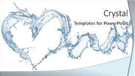  Presentation with water splash - Cool new theme with heart from water splash backdrop and a white colored foreground