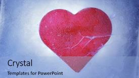  Presentation with ice block - Colorful PPT layouts enhanced with heart frozen inside a block backdrop and a light blue colored foreground