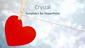  Presentation with light hanging - Theme with heart hanging on line against light glowing dots design pattern background and a sky blue colored foreground