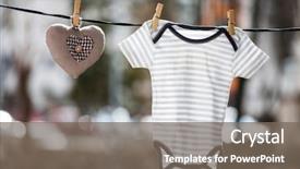  Presentation with baby clothes - Cool new theme with heart hanging on the clothesline backdrop and a gray colored foreground
