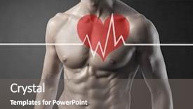  Presentation with ecg - Slide deck consisting of heart health - fit man with ecg graphic background and a gray colored foreground