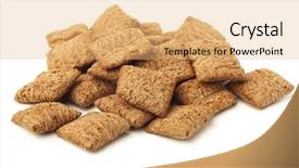  Presentation with chocolate cereal - Audience pleasing slide deck consisting of heart healthy diet - chocolate cereals isolated backdrop and a coral colored foreground