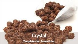  Presentation with white chocolate - Beautiful slide deck featuring heart healthy diet - chocolate cereals isolated backdrop and a tawny brown colored foreground