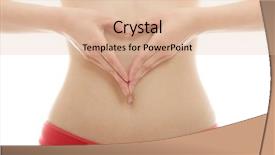  Presentation with background - Colorful theme enhanced with heart healthy diet - hand on belly isolated backdrop and a lemonade colored foreground