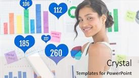  Presentation with statistic - Beautiful presentation design featuring heart icons and statistic chart backdrop and a lemonade colored foreground