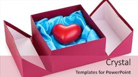  Presentation with heart transplant - Slide set enhanced with heart in box isolated background and a coral colored foreground