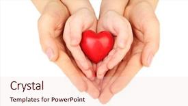  Presentation with hands heart - Beautiful slides featuring heart in child and mother backdrop and a lemonade colored foreground