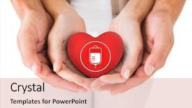  Presentation with hands heart - Amazing presentation design having heart in hands against blood backdrop and a lemonade colored foreground