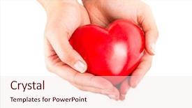  Presentation with heart health - Theme featuring heart in hands as love background and a lemonade colored foreground