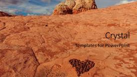  Presentation with shape heart - Audience pleasing presentation theme consisting of heart in the beautiful sandstone backdrop and a red colored foreground