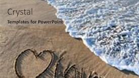  Presentation with sand heart - Colorful theme enhanced with heart-is-drawn backdrop and a light gray colored foreground