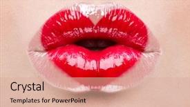  Presentation with love heart - Amazing presentation theme having heart kiss on the lips backdrop and a coral colored foreground