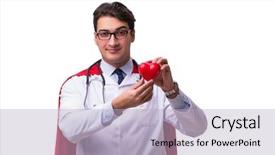  Presentation with super hero - Colorful presentation enhanced with heart leadership - super hero doctor isolated backdrop and a  colored foreground